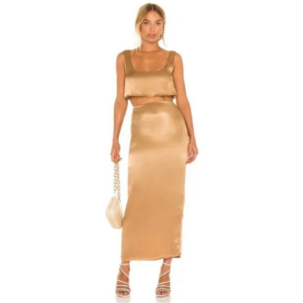 Camila Coelho Selina Crop Top & Skirt Set in Toffee